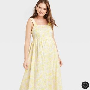 Nines by Hatch Yellow Floral Maternity Dress